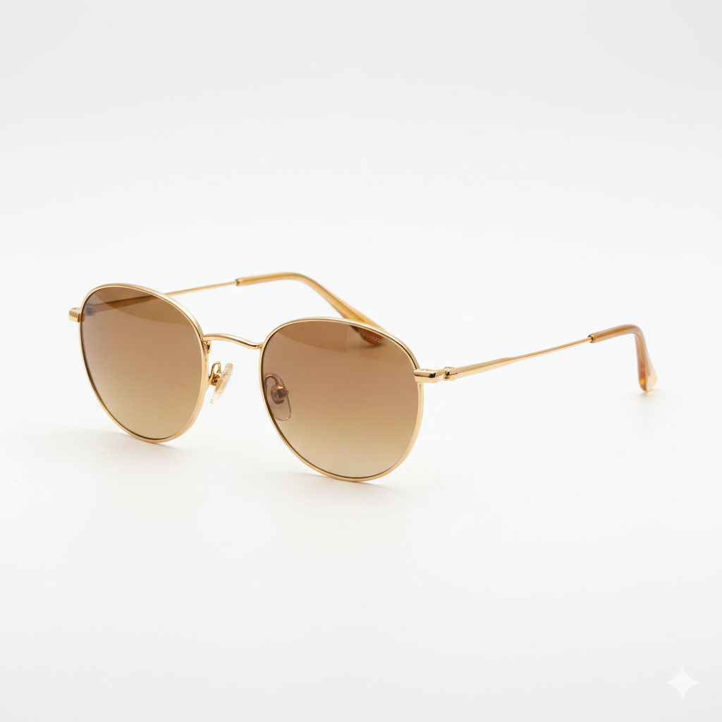 Gold Round Sunglasses